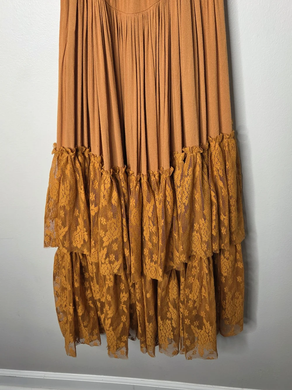 Joyfolie By Mia Joy Rust Colored Lace Dress